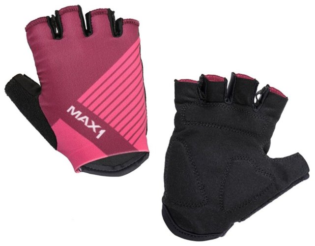 Kids Half Finger Gloves MAX1 Raceday 3-4 years, purple/pink