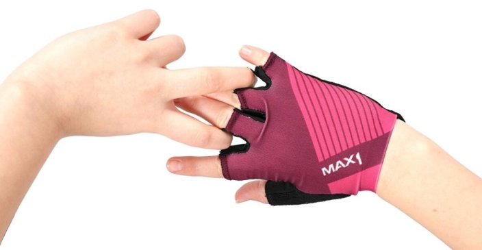 Kids Half Finger Gloves MAX1 Raceday 3-4 years, purple/pink