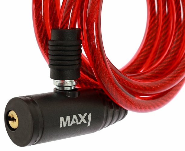 Spiral Cable Lock MAX1 1200x8 mm red