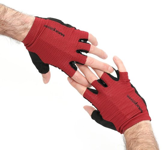Half Finger Gloves MAX1 Ryder size M bordeaux