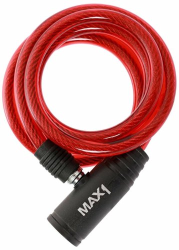 Spiral Cable Lock MAX1 1200x8 mm red