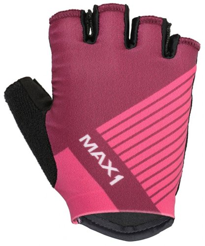 Kids Half Finger Gloves MAX1 Raceday 3-4 years, purple/pink