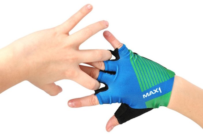 Kids Half Finger Gloves MAX1 Raceday 3-4 years, fluo yellow/black