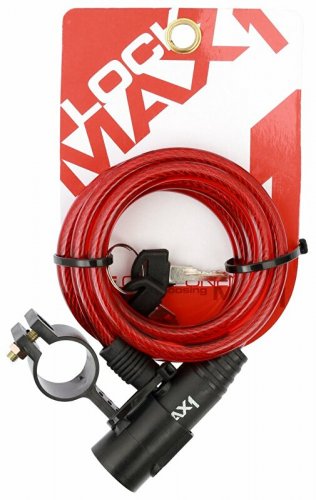 Spiral Cable Lock MAX1 1200x8 mm red