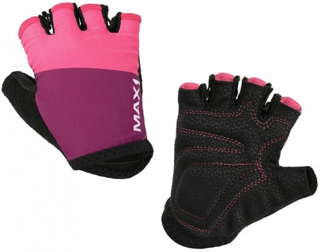 Kids Half Finger Gloves MAX1 11-12 years, purple/pink
