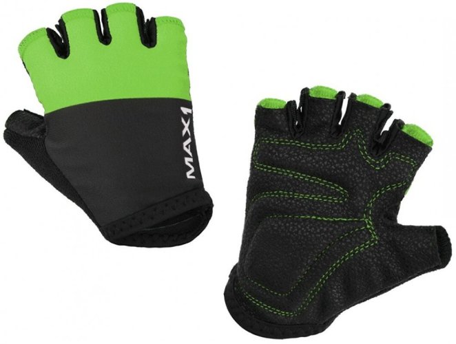Kids Half Finger Gloves MAX1 9-10 years, black/green