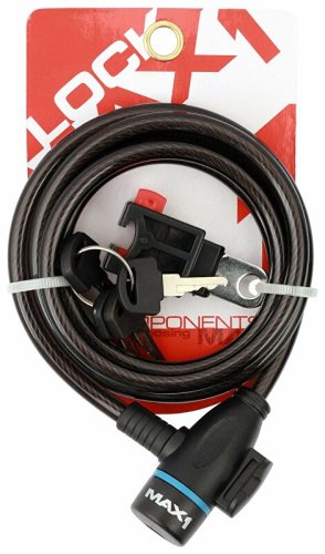 Spiral Cable Lock MAX1 1500x8 mm 4 keys black