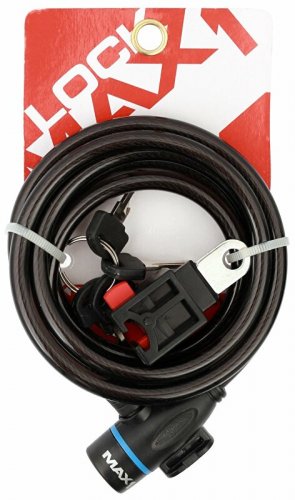 Spiral Cable Lock MAX1 1800x8 mm 4 keys black
