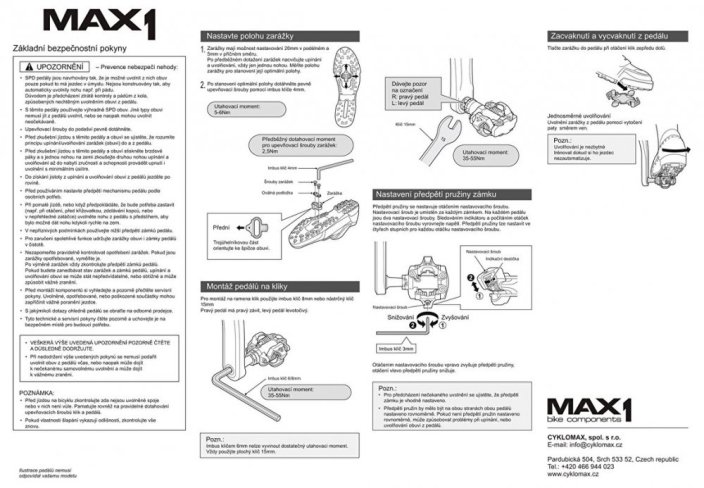 Pedals MAX1 SPD City one-sided